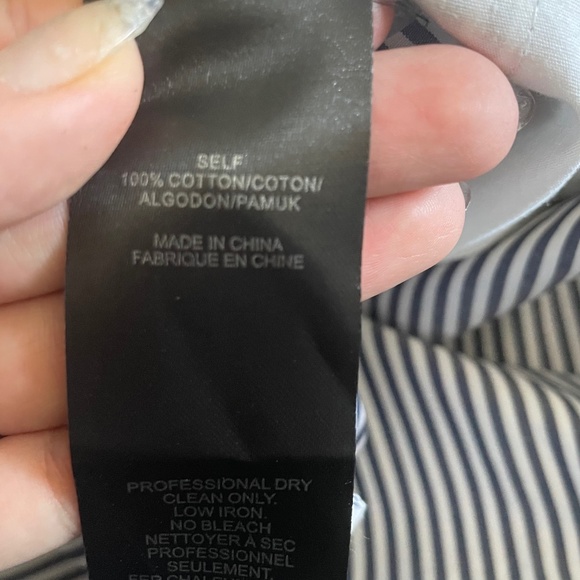 NWT Tibi Blue White Striped Pleated Skirt Size 2 100%cotton - Picture 7 of 7